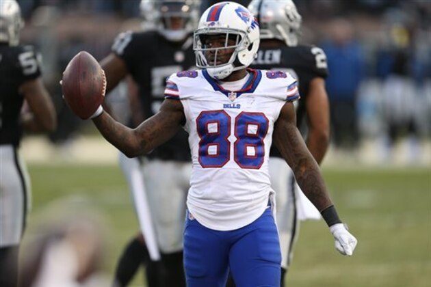 Buffalo Bills receiver Marquise Goodwin during a NFL football game against the Oakland Raiders on Sunday, Dec. 04, 2016, in Oakland, CA. The Raiders won 38-24. (Daniel Gluskoter/AP Images for Panini) Buffalo Bills receiver Marquise Goodwin during a NFL football game against the Oakland Raiders on Sunday, Dec. 04, 2016, in Oakland, CA. The Raiders won 38-24. (Daniel Gluskoter/AP Images for Panini)