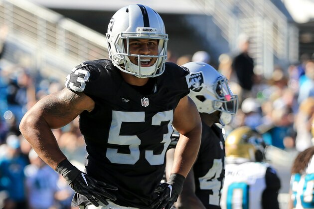 JACKSONVILLE, FL - OCTOBER 23: Malcolm Smith #53 of the Oakland Raiders looks on during the game against the Jacksonville Jaguars at EverBank Field on October 23, 2016 in Jacksonville, Florida. (Photo by Rob Foldy/Getty Images)