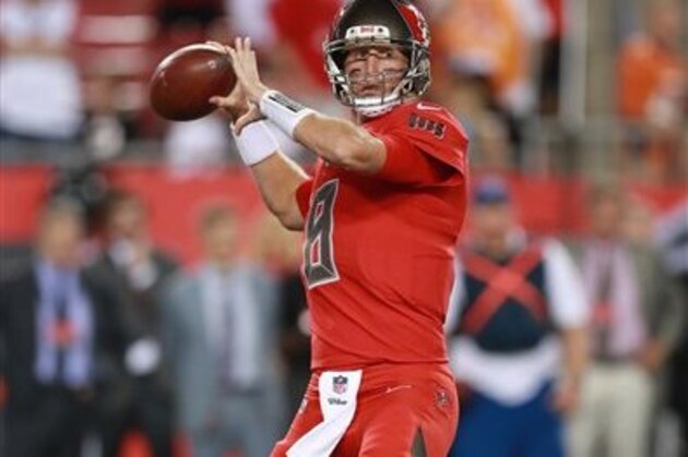 Tampa Bay Buccaneers quarterback Mike Glennon (8) looks to throw a pass against the Atlanta Falcons during an NFL football game Thursday, Nov. 3, 2016, in Tampa, Fla. (Jeff Haynes/AP Images for Panini)