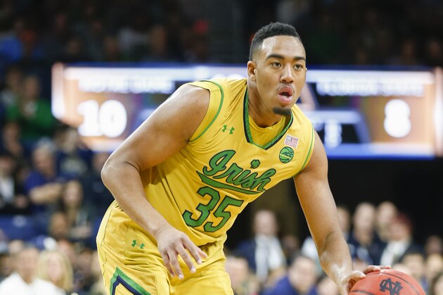 SOUTH BEND, IN - FEBRUARY 11: Bonzie Colson #35 of the Notre Dame Fighting Irish is seen during the game against the Florida State Seminoles at Purcell Pavilion on February 11, 2017 in South Bend, Indiana.  (Photo by Michael Hickey/Getty Images)
