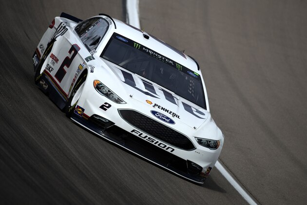 LAS VEGAS, NV - MARCH 10:  Brad Keselowski, driver of the #2 Miller Lite Ford, practices for the Monster Energy NASCAR Cup Series Kobalt 400 at Las Vegas Motor Speedway on March 10, 2017 in Las Vegas, Nevada.  (Photo by Jonathan Ferrey/Getty Images)