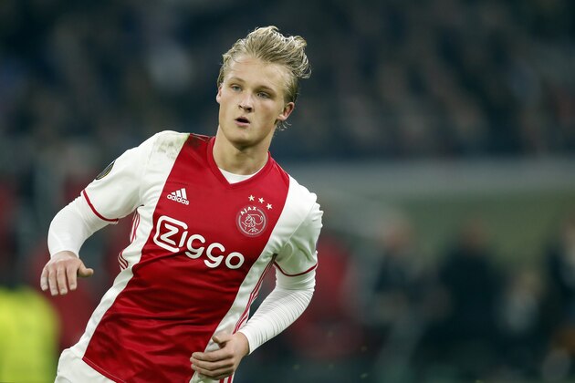 Kasper Dolberg of Ajax during the UEFA Europa League round of 16 match between Ajax Amsterdam and Legia Warsaw at the Amsterdam Arena on February 23, 2017 in Amsterdam, The Netherlands(Photo by VI Images via Getty Images)