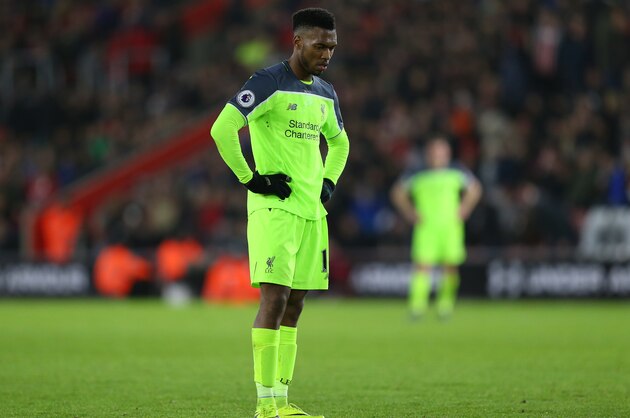 SOUTHAMPTON, ENGLAND - JANUARY 11:  Daniel Sturridge of Liverpool stands dejected after the EFL Cup semi-final first leg match between Southampton and Liverpool at St Mary's Stadium on January 11, 2017 in Southampton, England. (Photo by Catherine Ivill - AMA/Getty Images)