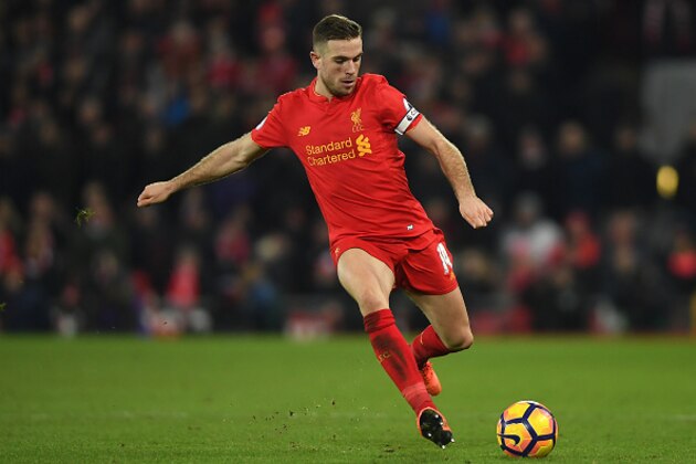 LIVERPOOL, ENGLAND - FEBRUARY 11: Jordan Henderson of Liverpool in action during the Premier League match between Liverpool and Tottenham Hotspur at Anfield on February 11, 2017 in Liverpool, England. (Photo by Mike Hewitt/Getty Images) LIVERPOOL, ENGLAND - FEBRUARY 11: Jordan Henderson of Liverpool in action during the Premier League match between Liverpool and Tottenham Hotspur at Anfield on February 11, 2017 in Liverpool, England. (Photo by Mike Hewitt/Getty Images)