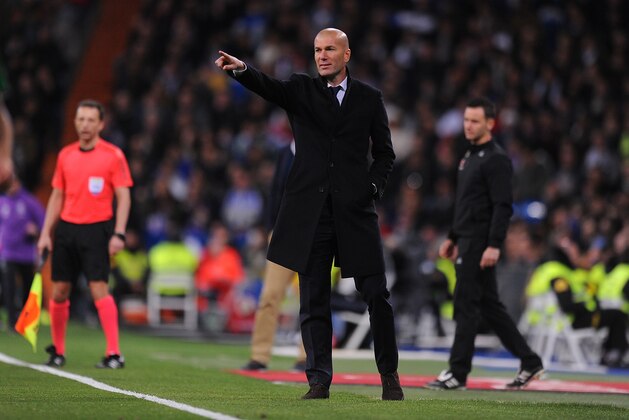 MADRID, SPAIN - MARCH 12:  Head coach Zinedine Zidane of Real Madrid reacts during the La Liga match between Real Madrid CF and Real Betis Balompie at Estadio Santiago Bernabeu on March 12, 2017 in Madrid, Spain.  (Photo by Denis Doyle/Getty Images)