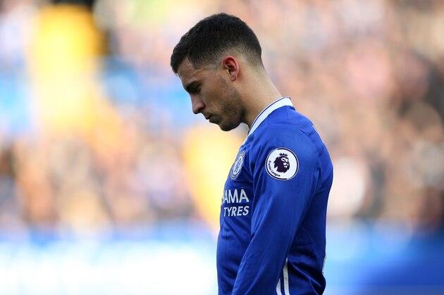 LONDON, ENGLAND - FEBRUARY 04: Eden Hazard of Chelsea during the Premier League match between Chelsea and Arsenal at Stamford Bridge on February 4, 2017 in London, England. (Photo by Catherine Ivill - AMA/Getty Images)