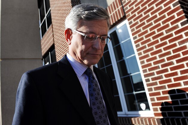 HARRISBURG, PA - NOVEMBER 7:  Penn State athletic director Tim Curley walks out of the Magisterial District Court  after being arraigned on charges of perjury and failure to report under Pennsylvania's child protective services law on November 7, 2011 in Harrisburg, Pennsylvania. Curley and Penn State university vice president Gary Schultz have resigned, and will face arraignment on charges they lied to a grand jury investigating suspected child abuse involving the university's former defensive coordinator Jerry Sandusky.(Photo by Patrick Smith/Getty Images)
