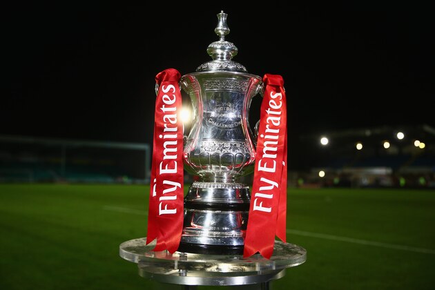 EASTLEIGH, UNITED KINGDOM - NOVEMBER 04:  The FA Cup trophy on display prior to The Emirates FA Cup first round match between Eastleigh FC and Swindon Town at Silverlake Stadium on November 4, 2016 in Eastleigh, England.  (Photo by Jordan Mansfield/Getty Images)