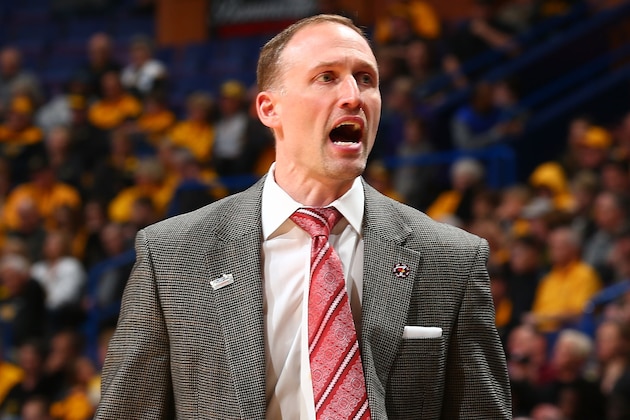 ST. LOUIS, MO - MARCH 4:  Head coach Dan Muller of the Illinois State Redbirds calls for a player in a game against the Southern Illinois Salukis during the Missouri Valley Conference Basketball Tournament Semifinals at the Scottrade Center on March 4, 2017 in St. Louis, Missouri. (Photo by Dilip Vishwanat/Getty Images)