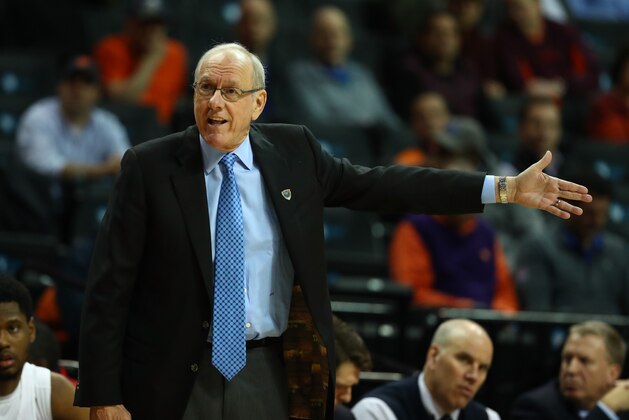 NEW YORK, NY - MARCH 08: Head coach Jim Boeheim of the Syracuse Orange in action againt the Miami (Fl) Hurricanes during the second round of the ACC Basketball Tournament at the Barclays Center on March 8, 2017 in New York City. (Photo by Al Bello/Getty Images) NEW YORK, NY - MARCH 08: Head coach Jim Boeheim of the Syracuse Orange in action againt the Miami (Fl) Hurricanes during the second round of the ACC Basketball Tournament at the Barclays Center on March 8, 2017 in New York City. (Photo by Al Bello/Getty Images)