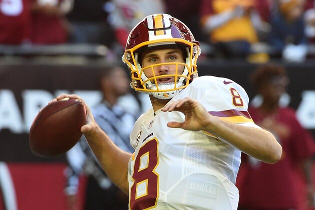 GLENDALE, AZ - DECEMBER 04:  Kirk Cousins #8 of the Washington Redskins warms up prior to a game against the Arizona Cardinals at University of Phoenix Stadium on December 4, 2016 in Glendale, Arizona.  (Photo by Norm Hall/Getty Images)
