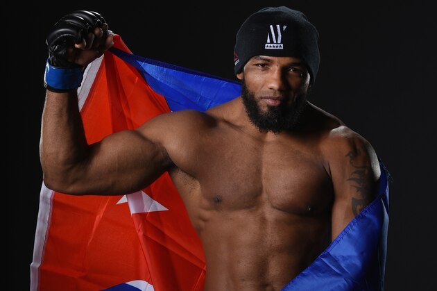 NEW YORK, NY - NOVEMBER 12:  Yoel Romero of Cuba poses for a portrait backstage after his victory over Chris Weidman during the UFC 205 event at Madison Square Garden on November 12, 2016 in New York City.  (Photo by Mike Roach/Zuffa LLC/Zuffa LLC via Getty Images)