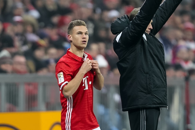 MUNICH, GERMANY - DECEMBER 21: Joshua Kimmich of Muenchen looks on during the Bundesliga match between Bayern Muenchen and RB Leipzig at Allianz Arena on December 21, 2016 in Munich, Germany. (Photo by TF-Images/Getty Images)