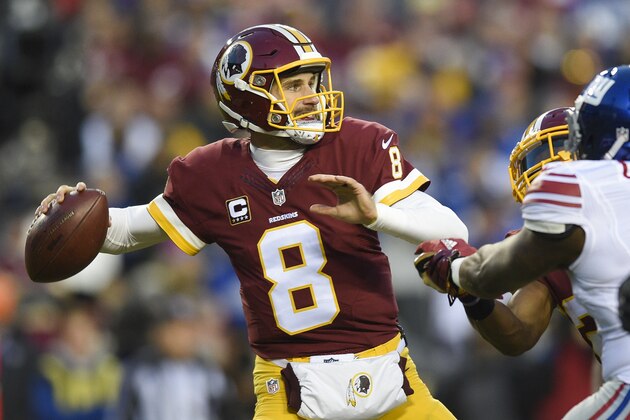 Washington Redskins quarterback Kirk Cousins (8) passes during the first half of an NFL football game against the New York Giants in Landover, Md., Sunday, Jan. 1, 2017. (AP Photo/Nick Wass)