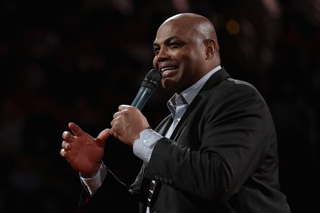 PHOENIX, AZ - MARCH 03:  NBA legend Charles Barkley speaks during half time of the NBA game between the Oklahoma City Thunder and the Phoenix Suns at Talking Stick Resort Arena on March 3, 2017 in Phoenix, Arizona. NOTE TO USER: User expressly acknowledges and agrees that, by downloading and or using this photograph, User is consenting to the terms and conditions of the Getty Images License Agreement.  (Photo by Christian Petersen/Getty Images)