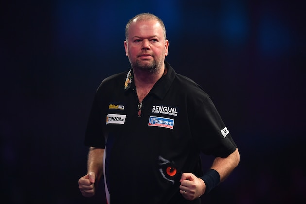 LONDON, ENGLAND - DECEMBER 20:  Raymond van Barneveld of the Netherlands reacts during the first round match against Robbie Green of Great Britain on day six of the 2017 William Hill PDC World Darts Championships at Alexandra Palace on December 20, 2016 in London, England. (Photo by Dan Mullan/Getty Images)