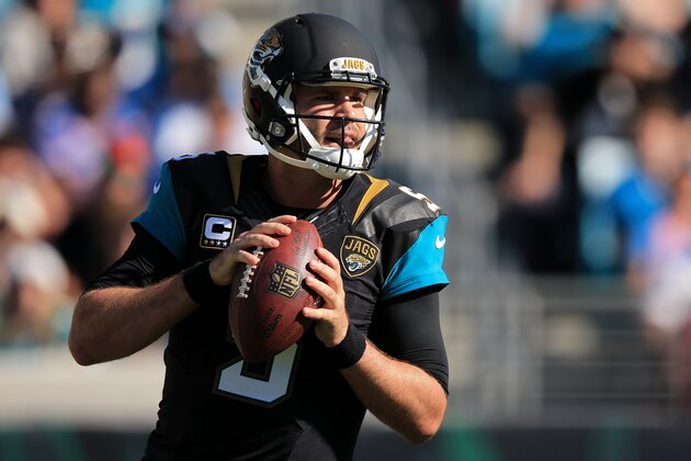 JACKSONVILLE, FL - DECEMBER 24: Blake Bortles #5 of the Jacksonville Jaguars in action during the first half of the game against the Tennessee Titans at EverBank Field on December 24, 2016 in Jacksonville, Florida. (Photo by Rob Foldy/Getty Images)
