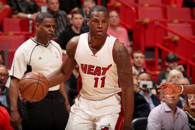 MIAMI, FL - MARCH 15:  Dion Waiters #11 of the Miami Heat handles the ball against the New Orleans Pelicans on March 15, 2017 at American Airlines Arena in Miami, Florida. NOTE TO USER: User expressly acknowledges and agrees that, by downloading and or using this Photograph, user is consenting to the terms and conditions of the Getty Images License Agreement. Mandatory Copyright Notice: Copyright 2017 NBAE (Photo by Issac Baldizon/NBAE via Getty Images)