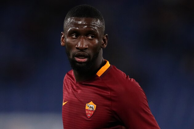 ROME, ITALY - FEBRUARY 07: Antonio Rudiger of AS Roma looks on during the Serie A match between AS Roma and ACF Fiorentina at Stadio Olimpico on February 7, 2017 in Rome, Italy. (Photo by Chris Brunskill Ltd/Getty Images)
