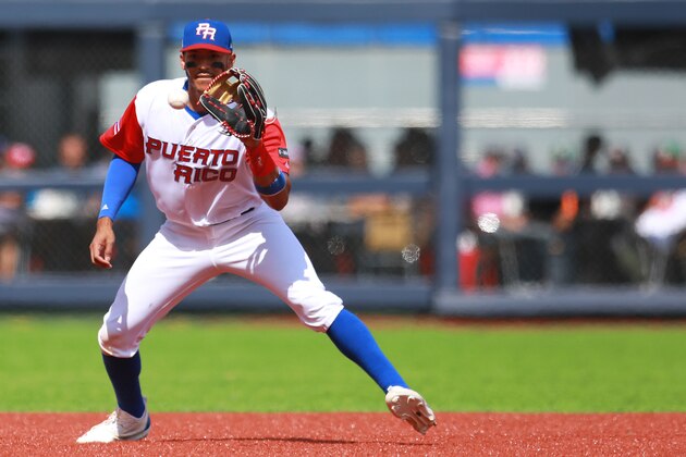 ZAPOPAN, MEXICO - MARCH 12: Carlos Correa #1 of Puerto Rico makes a play in the top of the sixth inning during the World Baseball Classic Pool D Game 5 between Italy and Puerto Rico at Panamericano Stadium on March 12, 2017 in Zapopan, Mexico. (Photo by Miguel Tovar/Getty Images)
