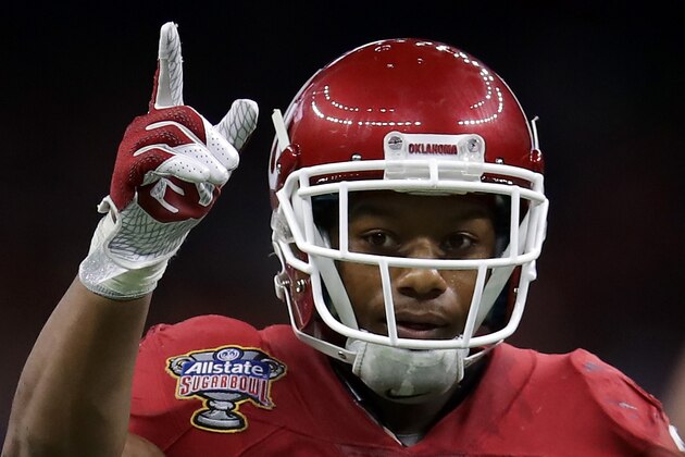 NEW ORLEANS, LA - JANUARY 02:  Joe Mixon #25 of the Oklahoma Sooners reacts after a touchdown against the Auburn Tigers during the Allstate Sugar Bowl at the Mercedes-Benz Superdome on January 2, 2017 in New Orleans, Louisiana.  (Photo by Sean Gardner/Getty Images)