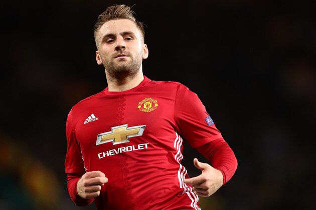 MANCHESTER, ENGLAND - OCTOBER 20:  Luke Shaw of Manchester United in action during the UEFA Europa League match between Manchester United FC and Fenerbahce SK at Old Trafford on October 20, 2016 in Manchester, England.  (Photo by James Baylis - AMA/Getty Images)
