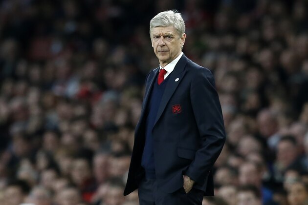 Arsenal's French manager Arsene Wenger looks on from the touchline during the English FA cup quarter final football match between Arsenal and Lincoln City at The Emirates Stadium in London on March 11, 2017. / AFP PHOTO / Ian KINGTON / RESTRICTED TO EDITORIAL USE. No use with unauthorized audio, video, data, fixture lists, club/league logos or 'live' services. Online in-match use limited to 75 images, no video emulation. No use in betting, games or single club/league/player publications.  /         (Photo credit should read IAN KINGTON/AFP/Getty Images)