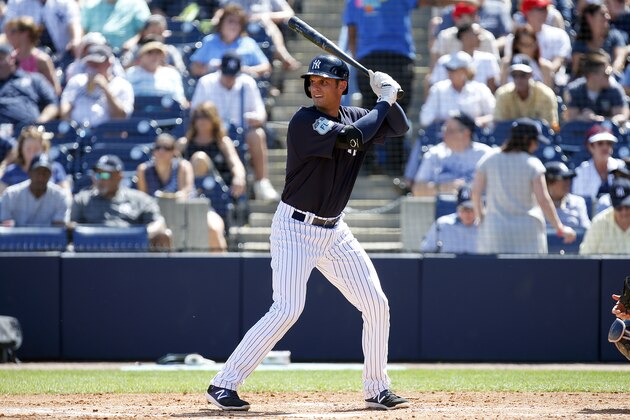 TAMPA, FL - MARCH 11:  Greg Bird #33 of the New York Yankees in action against the Detroit Tigers at George M. Steinbrenner Field on March 11, 2017 in Tampa, Florida. (Photo by Justin K. Aller/Getty Images)