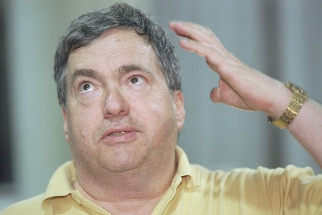 10 Jun 1997: General manager Jerry Krause of the Chicago Bulls speaks to reporters during a press conference before a playoff game against the Utah Jazz at the Delta Center in Salt Lake City, Utah.