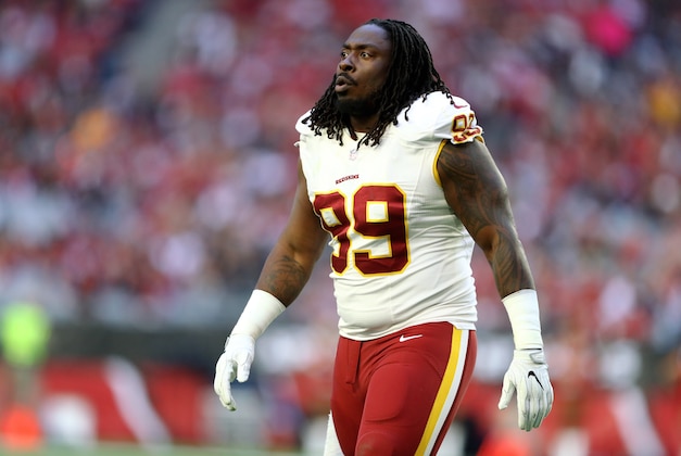 Dec 4, 2016; Glendale, AZ, USA; Washington Redskins defensive end Ricky Jean Francois (99) against the Arizona Cardinals at University of Phoenix Stadium. The Cardinals defeated the Redskins 31-23. Mandatory Credit: Mark J. Rebilas-USA TODAY Sports