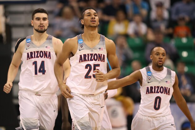 SALT LAKE CITY, UT - MARCH 18: Keanu Pinder #25 of the Arizona Wildcats reacts against the St. Mary's Gaels during the second round of the 2017 NCAA Men's Basketball Tournament at Vivint Smart Home Arena on March 18, 2017 in Salt Lake City, Utah. (Photo by Christian Petersen/Getty Images) SALT LAKE CITY, UT - MARCH 18: Keanu Pinder #25 of the Arizona Wildcats reacts against the St. Mary's Gaels during the second round of the 2017 NCAA Men's Basketball Tournament at Vivint Smart Home Arena on March 18, 2017 in Salt Lake City, Utah. (Photo by Christian Petersen/Getty Images)