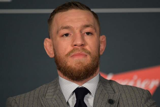 NEW YORK, NY - NOVEMBER 12:  UFC featherweight and lightweight champion Conor McGregor of Ireland speaks to the media during the UFC 205 post fight press conference at Madison Square Garden on November 12, 2016 in New York City. (Photo by Brandon Magnus/Zuffa LLC/Zuffa LLC via Getty Images)
