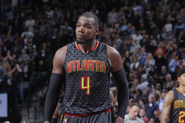 SACRAMENTO, CA - FEBRUARY 10: Paul Millsap #4 of the Atlanta Hawks looks on during the game against the Sacramento Kings on February 10, 2017 at Golden 1 Center in Sacramento, California. NOTE TO USER: User expressly acknowledges and agrees that, by downloading and or using this photograph, User is consenting to the terms and conditions of the Getty Images Agreement. Mandatory Copyright Notice: Copyright 2017 NBAE (Photo by Rocky Widner/NBAE via Getty Images)