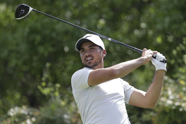 Jason Day, of Australia, watches his tee shot on the sixth hole during round-robin play against Pat Perez at the Dell Technologies Match Play golf tournament at Austin County Club, Wednesday, March 22, 2017, in Austin, Texas. Day conceded the match after the sixth hole and withdrew from the tournament. (AP Photo/Eric Gay)