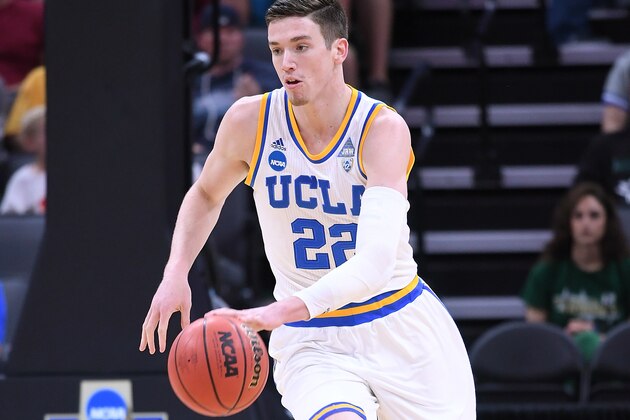 SACRAMENTO, CA - MARCH 19:  TJ Leaf #22 of the UCLA Bruins dribbles the ball up court against the Cincinnati Bearcats during the second round of the 2017 NCAA Men's Basketball Tournament at Golden 1 Center on March 19, 2017 in Sacramento, California.  (Photo by Thearon W. Henderson/Getty Images)