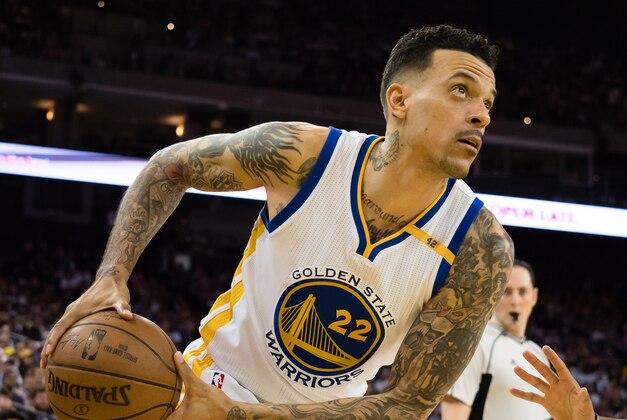 Mar 16, 2017; Oakland, CA, USA; Golden State Warriors forward Matt Barnes (22) controls the ball against the Orlando Magic during the fourth quarter at Oracle Arena. The Golden State Warriors defeated the Orlando Magic 122-92. Mandatory Credit: Kelley L Cox-USA TODAY Sports