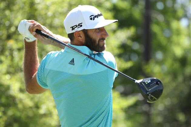 AUSTIN, TX - MARCH 23: Dustin Johnson tees off on the 15th hole of his match during round two of the World Golf Championships-Dell Technologies Match Play at the Austin Country Club on March 23, 2017 in Austin, Texas. (Photo by Christian Petersen/Getty Images)