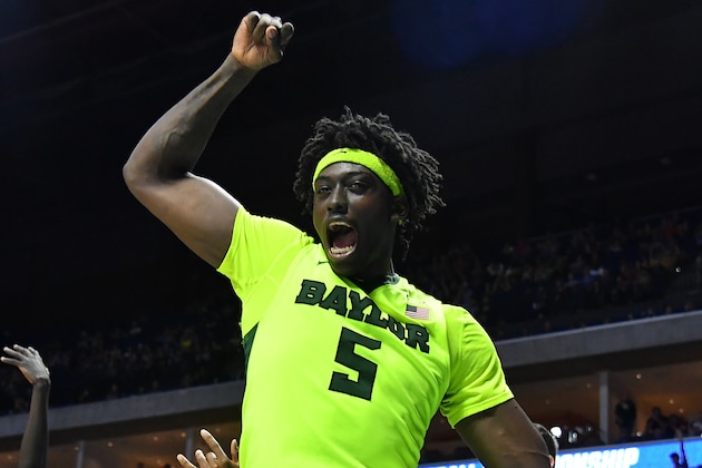 TULSA, OK - MARCH 19:  Johnathan Motley #5 of the Baylor Bears reacts against the USC Trojans during the second round of the 2017 NCAA Men's Basketball Tournament at BOK Center on March 19, 2017 in Tulsa, Oklahoma.  (Photo by J Pat Carter/Getty Images)