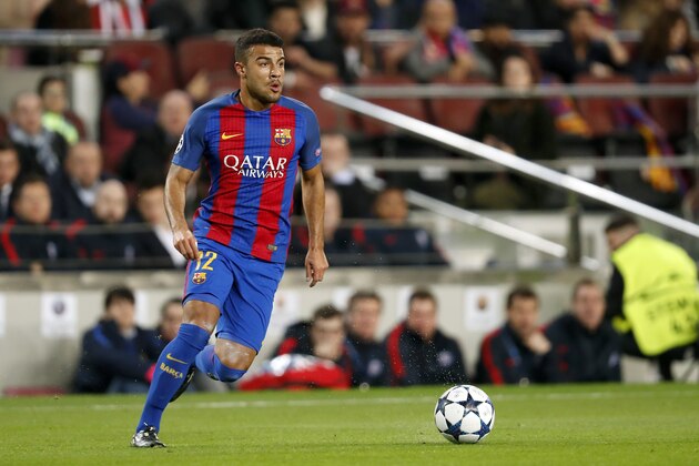 Rafinha of FC Barcelonaduring the UEFA Champions League round of 16 match between FC Barcelona and Paris Saint Germain on March 08, 2017 at the Camp Nou stadium in Barcelona, Spain.(Photo by VI Images via Getty Images)