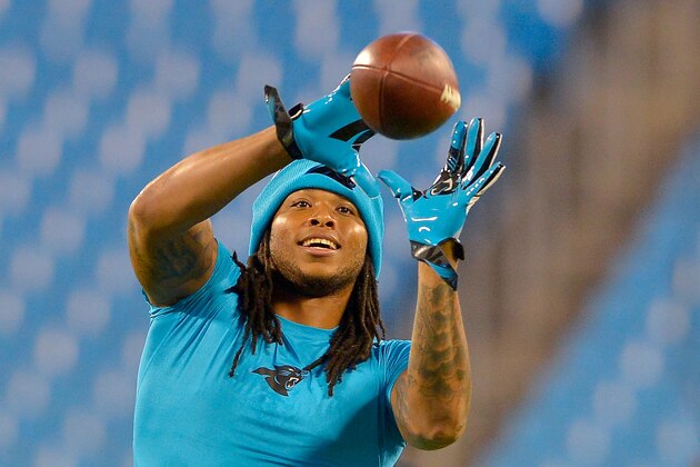 CHARLOTTE, NC - NOVEMBER 17:  Kelvin Benjamin #13 of the Carolina Panthers catches a pass during warm ups before their game against the New Orleans Saints at Bank of America Stadium on November 17, 2016 in Charlotte, North Carolina.  (Photo by Grant Halverson/Getty Images)
