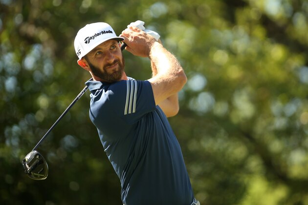 AUSTIN, TX - MARCH 25: Dustin Johnson tees off on the 12th hole of his match during round four of the World Golf Championships-Dell Technologies Match Play at the Austin Country Club on March 25, 2017 in Austin, Texas. (Photo by Darren Carroll/Getty Images)