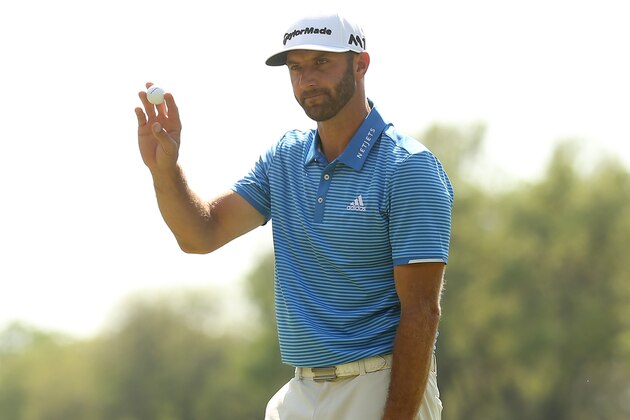 AUSTIN, TX - MARCH 26: Dustin Johnson waves after putting on the 6th hole for birdie during the final match of the World Golf Championships-Dell Technologies Match Play at the Austin Country Club on March 26, 2017 in Austin, Texas. (Photo by Darren Carroll/Getty Images)
