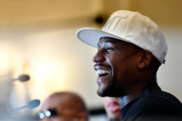 LONDON, ENGLAND - MARCH 07: Floyd Mayweather JR speaks during a Frank Warren and Floyd Mayweather JR Press Conference at The Savoy Hotel on March 7, 2017 in London, England. (Photo by Dan Mullan/Getty Images) LONDON, ENGLAND - MARCH 07: Floyd Mayweather JR speaks during a Frank Warren and Floyd Mayweather JR Press Conference at The Savoy Hotel on March 7, 2017 in London, England. (Photo by Dan Mullan/Getty Images)