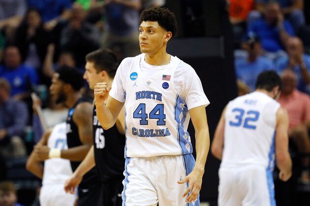 MEMPHIS, TN - MARCH 24: Justin Jackson #44 of the North Carolina Tar Heels reacts in the second half against the Butler Bulldogs during the 2017 NCAA Men's Basketball Tournament South Regional at FedExForum on March 24, 2017 in Memphis, Tennessee.  (Photo by Kevin C. Cox/Getty Images)