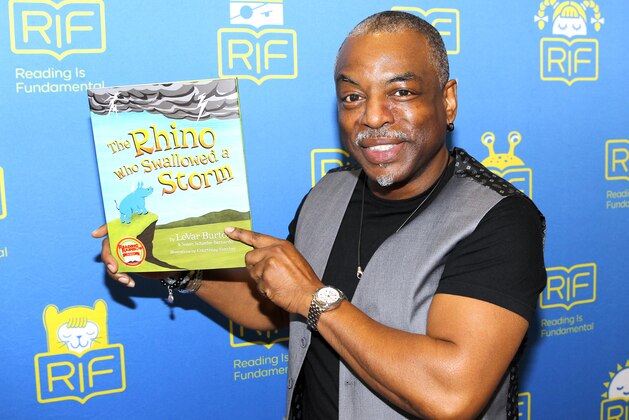 IMAGE DISTRIBUTED FOR READING IS FUNDAMENTAL - LeVar Burton, author, actor and recipient of the 2017 RIF Literacy Champion Award kicks off National Reading Month during a RIF event at Tyler Elementary School on Wednesday, March 1, 2017, in Washington, D.C. Learn more at http://bit.ly/RIFLeVarPR (Paul Morigi/AP Images for Reading Is Fundamental)
