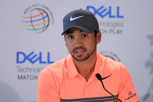 AUSTIN, TX - MARCH 21:  Jason Day of Australia speaks to the media in a press conference ahead of the WGC Dell Match Play at Austin Country Club on March 21, 2017 in Austin, Texas.  (Photo by Richard Heathcote/Getty Images)