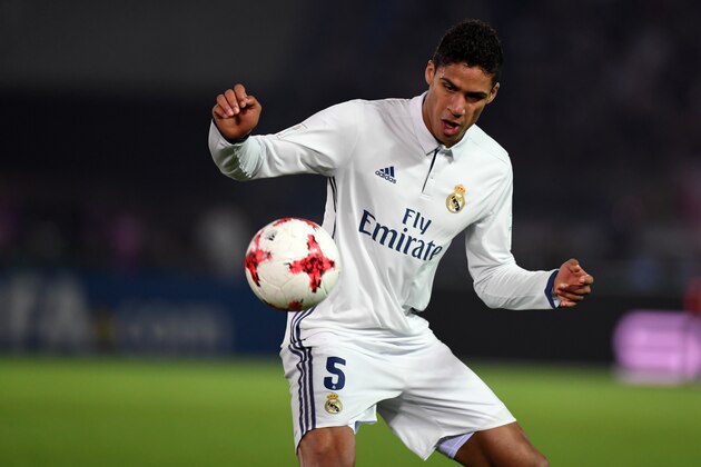 YOKOHAMA, JAPAN - DECEMBER 18:  Raphael Varane of Real Madrid in action during the FIFA Club World Cup final match between Real Madrid and Kashima Antlers at International Stadium Yokohama on December 18, 2016 in Yokohama, Japan.  (Photo by Etsuo Hara/Getty Images)