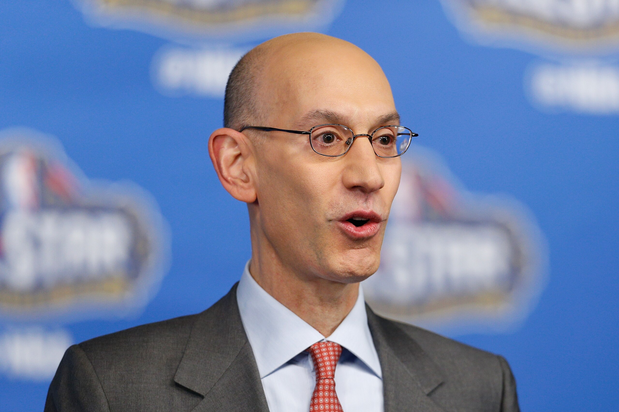 NEW ORLEANS, LA - FEBRUARY 18:  NBA Commissioner Adam Silver speaks with the media during a press conference at Smoothie King Center on February 18, 2017 in New Orleans, Louisiana. NOTE TO USER: User expressly acknowledges and agrees that, by downloading and/or using this photograph, user is consenting to the terms and conditions of the Getty Images License Agreement.  (Photo by Jonathan Bachman/Getty Images)