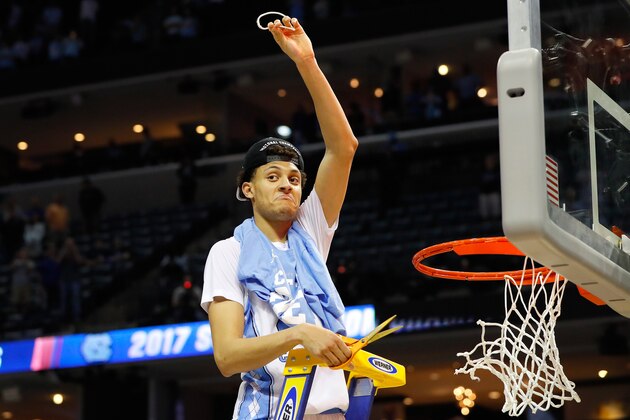 MEMPHIS, TN - MARCH 26: Justin Jackson #44 of the North Carolina Tar Heels cuts down the net after defeating the Kentucky Wildcats during the 2017 NCAA Men's Basketball Tournament South Regional at FedExForum on March 26, 2017 in Memphis, Tennessee.  (Photo by Kevin C. Cox/Getty Images)