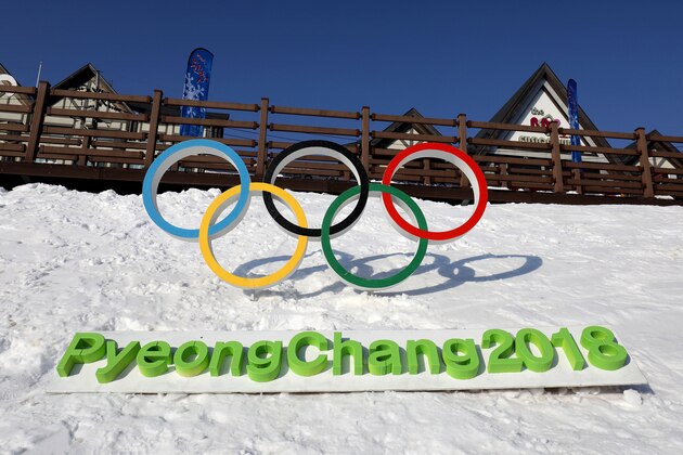 PYEONGCHANG-GUN, SOUTH KOREA - FEBRUARY 4:  The Olympic rings is seen in Hoenggye town, near the venue for the Opening and Closing ceremony ahead of PyeongChang 2018 Winter Olympic Games on February 4, 2017 in Pyeongchang-gun, South Korea.  (Photo by Chung Sung-Jun/Getty Images)